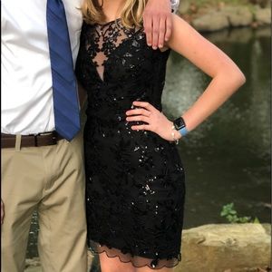 Black homecoming dress with beading